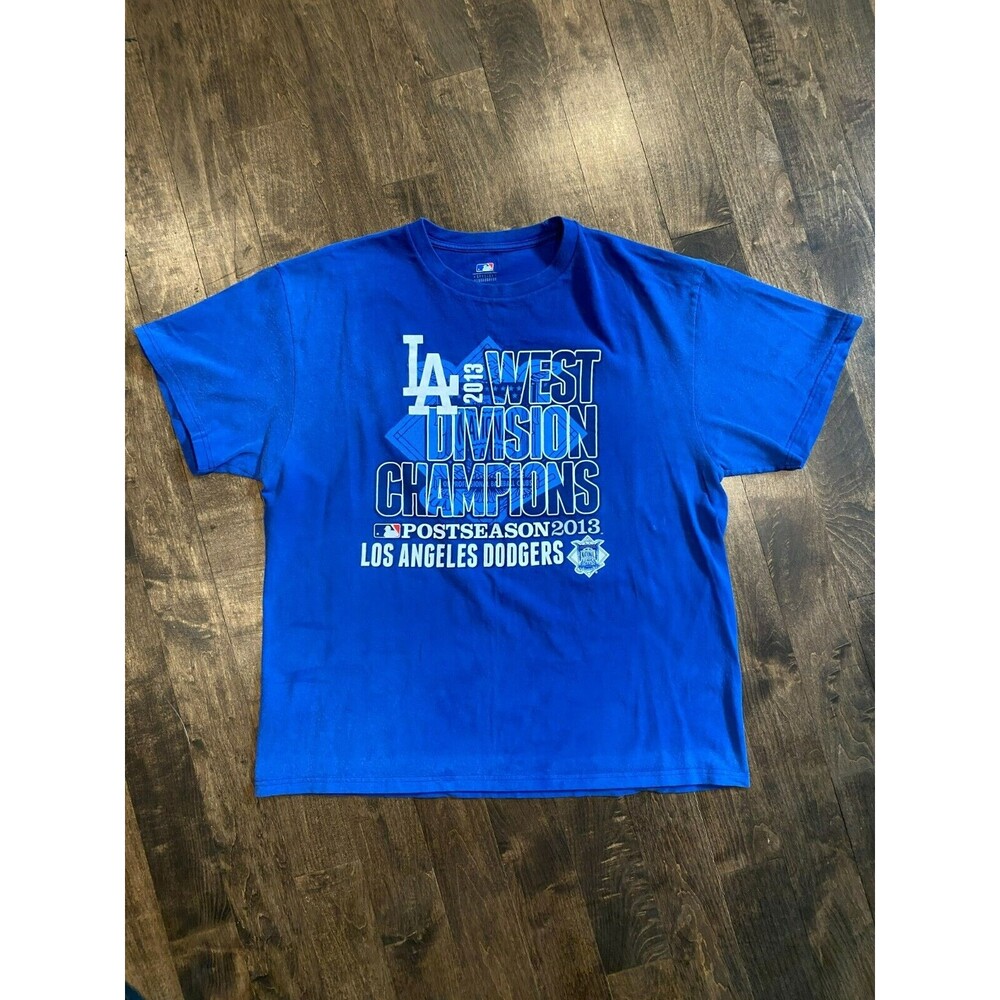LA Dodgers 2013 West Division Champions Postseason Tee - Men's XL T-Shirt (A)